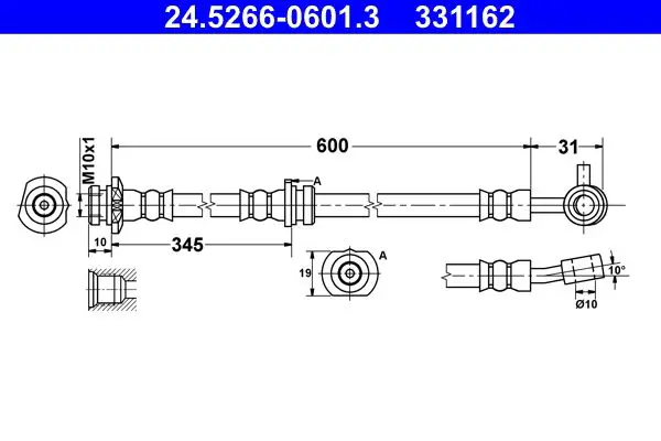 Handler.Part Brake hose ATE 24526606013 1