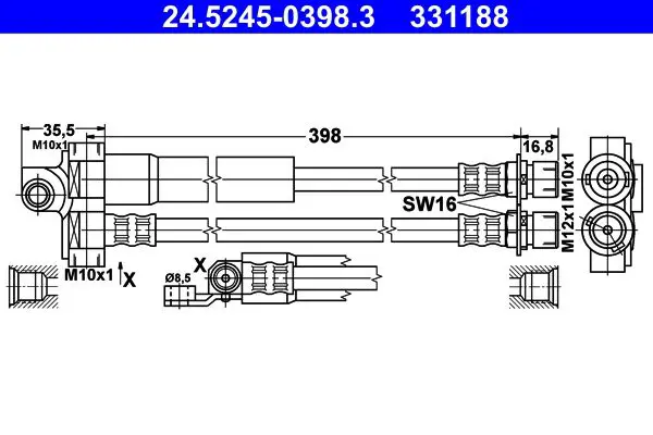 Handler.Part Brake hose ATE 24524503983 1