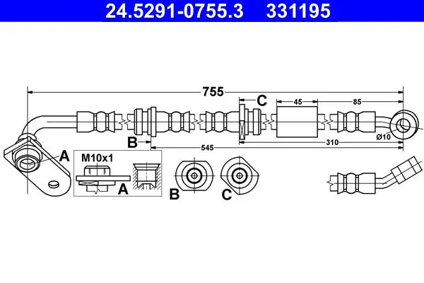 Handler.Part Brake hose ATE 24529107553 1