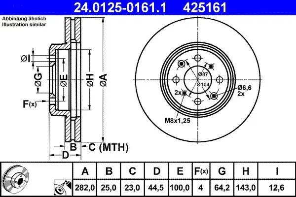 Handler.Part Brake disc ATE 24012501611 1