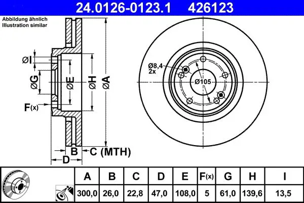 Handler.Part Brake disc ATE 24012601231 1