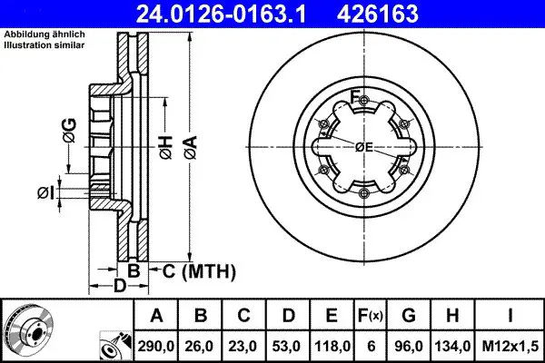 Handler.Part Brake disc ATE 24012601631 1