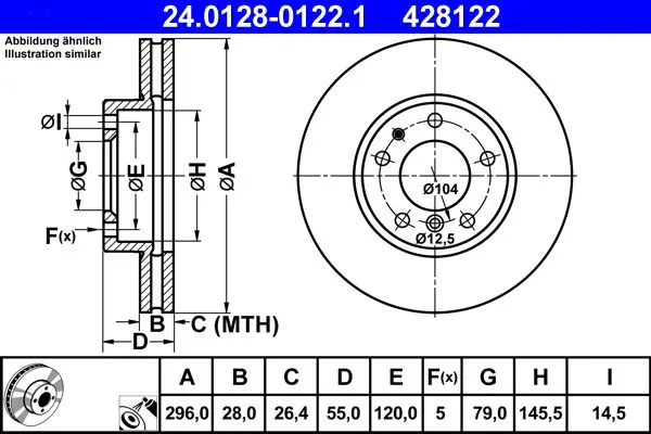 Handler.Part Brake disc ATE 24012801221 1