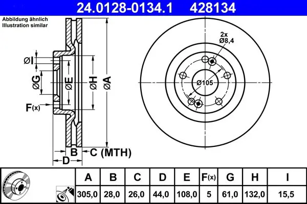 Handler.Part Brake disc ATE 24012801341 1