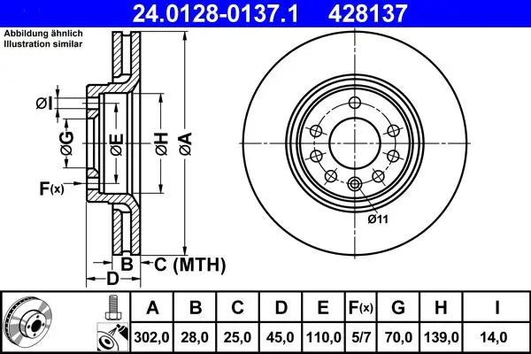 Handler.Part Brake disc ATE 24012801371 1