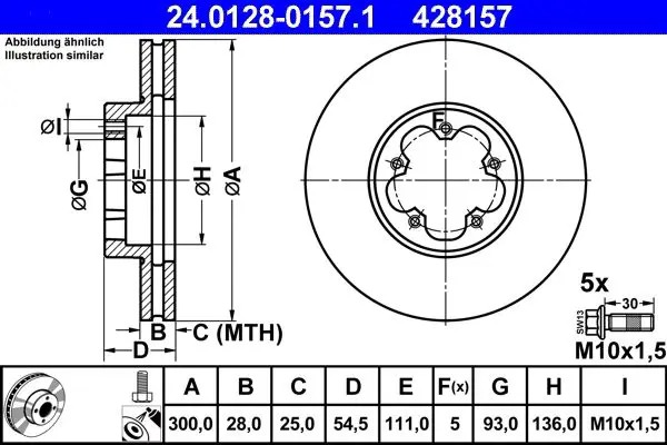 Handler.Part Brake disc ATE 24012801571 1