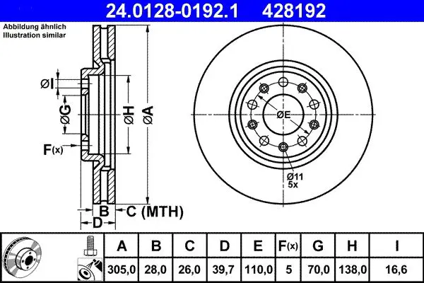 Handler.Part Brake disc ATE 24012801921 1