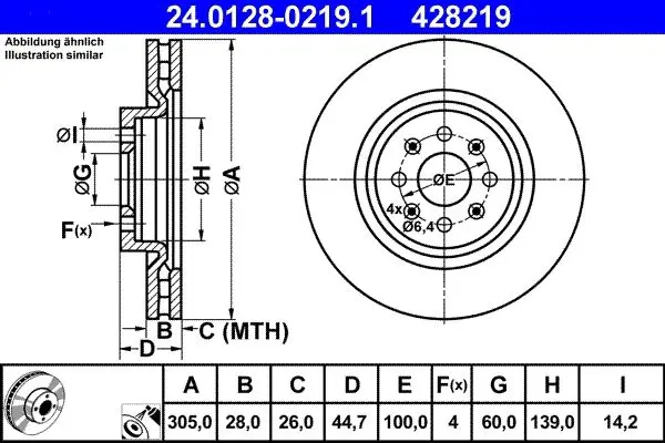 Handler.Part Brake disc ATE 24012802191 1