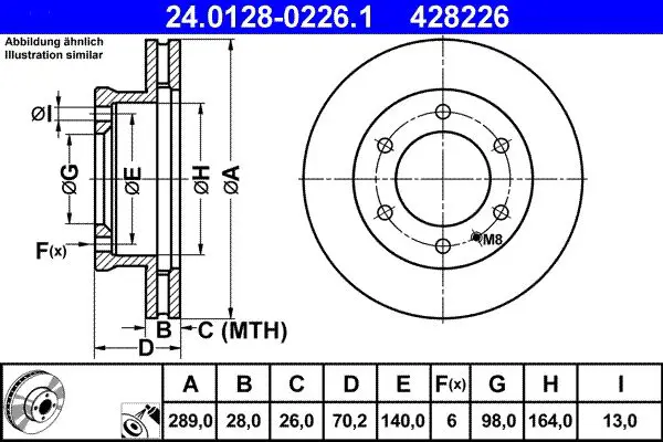 Handler.Part Brake disc ATE 24012802261 1