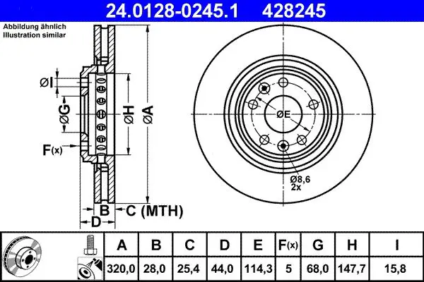 Handler.Part Brake disc ATE 24012802451 1