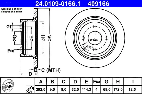 Handler.Part Brake disc ATE 24010901661 1