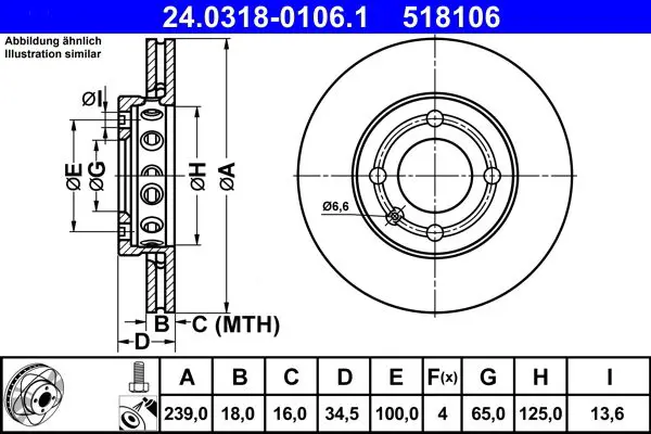 Handler.Part Brake disc ATE 24031801061 1