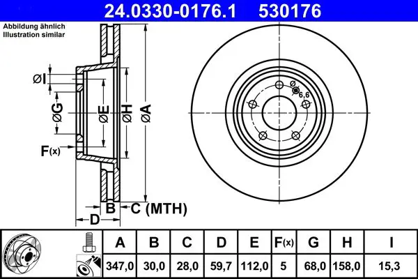 Handler.Part Brake disc ATE 24033001761 1