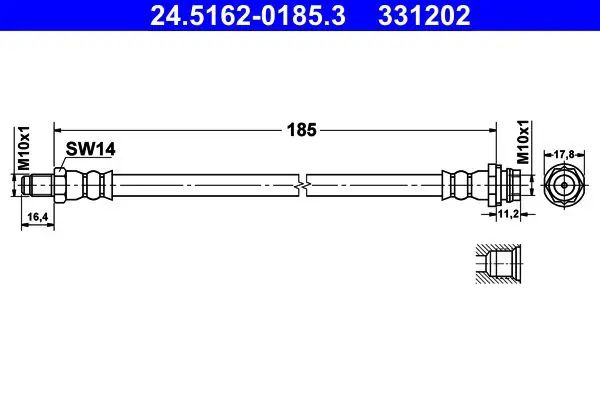 Handler.Part Brake hose ATE 24516201853 1