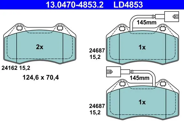 Handler.Part Brake pad set, disc brake ATE 13047048532 1