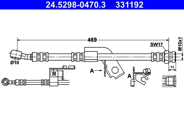 Handler.Part Brake hose ATE 24529804703 1