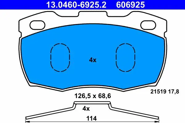 Handler.Part Brake pad set, disc brake ATE 13046069252 1