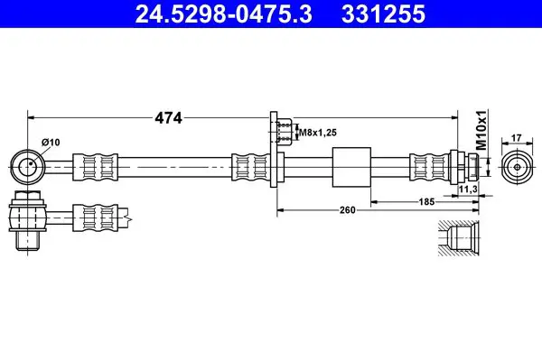 Handler.Part Brake hose ATE 24529804753 1