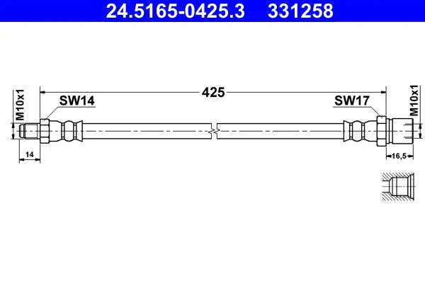 Handler.Part Brake hose ATE 24516504253 1