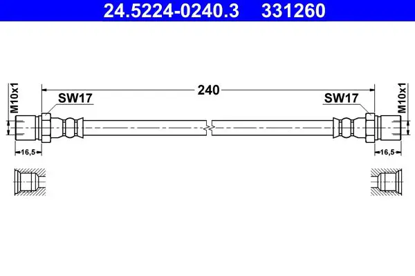 Handler.Part Brake hose ATE 24522402403 1