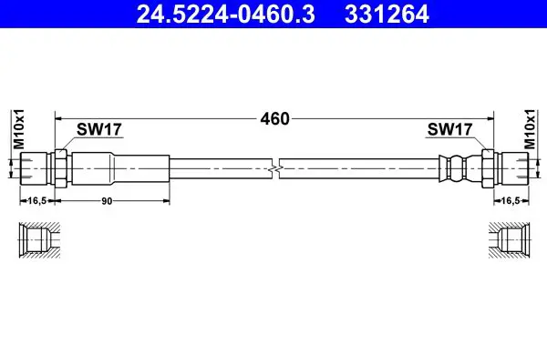 Handler.Part Brake hose ATE 24522404603 1