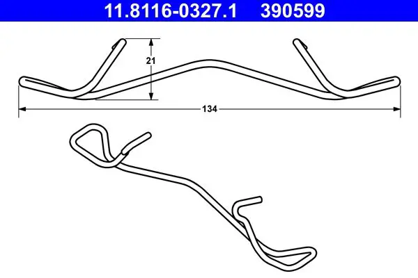 Handler.Part Spring, brake caliper ATE 11811603271 1