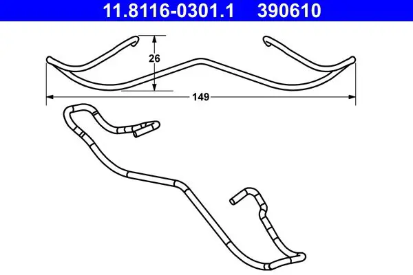 Handler.Part Spring, brake caliper ATE 11811603011 1