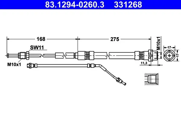 Handler.Part Brake hose ATE 83129402603 1