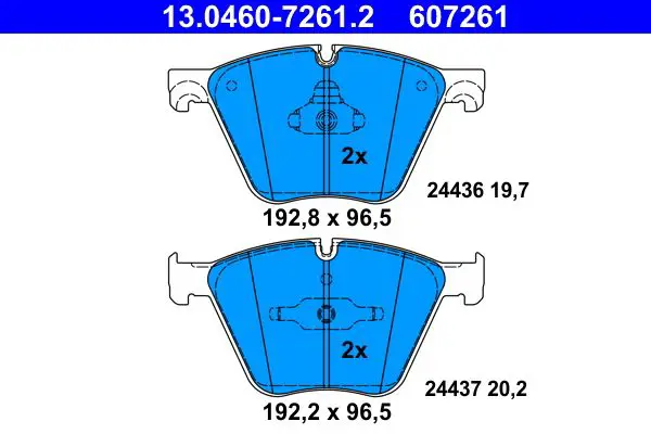 Handler.Part Brake pad set, disc brake ATE 13046072612 1