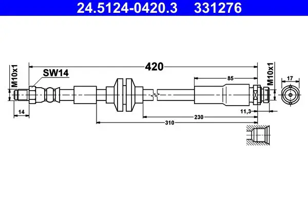 Handler.Part Brake hose ATE 24512404203 1