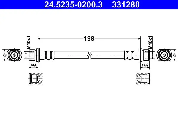 Handler.Part Brake hose ATE 24523502003 1