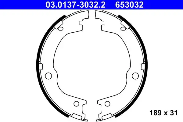 Handler.Part Brake shoe set, parking brake ATE 03013730322 1