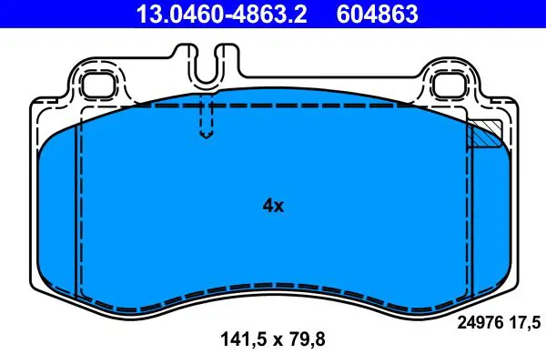 Handler.Part Brake pad set, disc brake ATE 13046048632 1