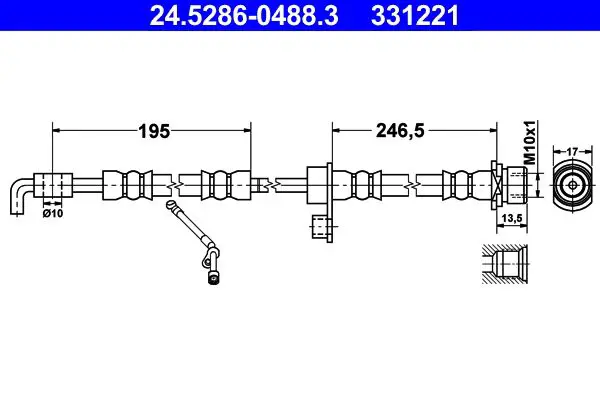 Handler.Part Brake hose ATE 24528604883 1