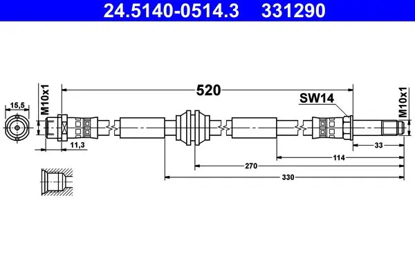 Handler.Part Brake hose ATE 24514005143 1