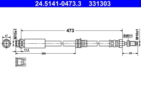 Handler.Part Brake hose ATE 24514104733 1