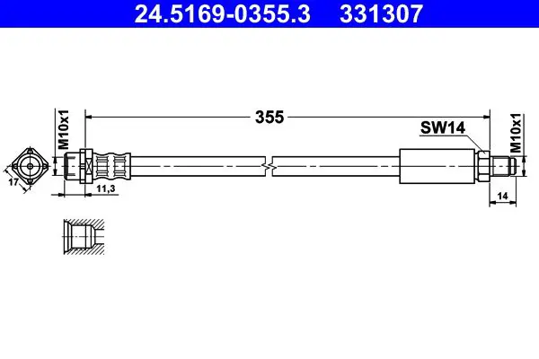 Handler.Part Brake hose ATE 24516903553 1