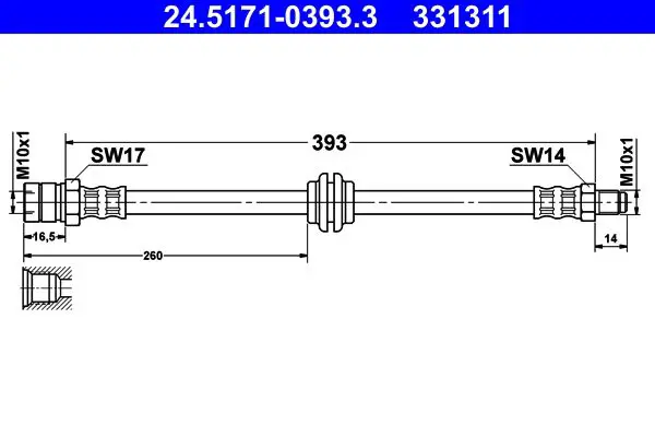 Handler.Part Brake hose ATE 24517103933 1