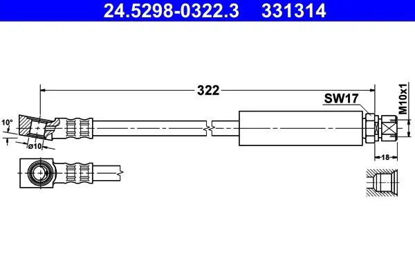 Handler.Part Brake hose ATE 24529803223 1