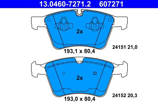 Handler.Part Brake pad set, disc brake ATE 13046072712 1