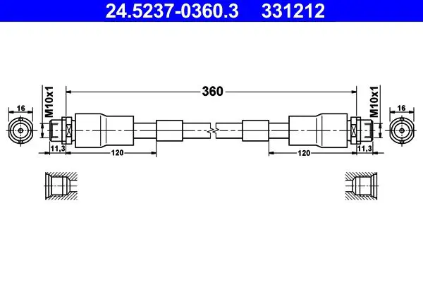 Handler.Part Brake hose ATE 24523703603 1