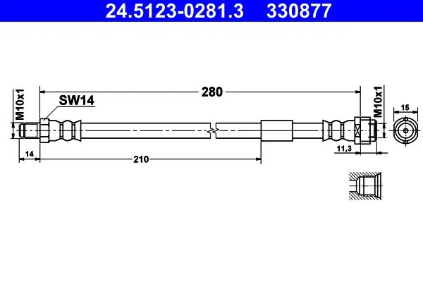 Handler.Part Brake hose ATE 24512302813 1