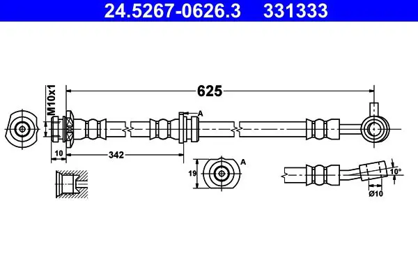 Handler.Part Brake hose ATE 24526706263 1