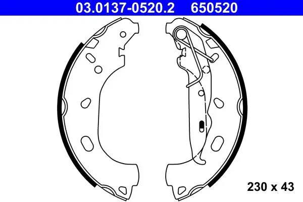 Handler.Part Brake shoe set ATE 03013705202 1