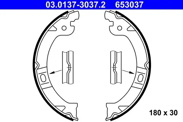 Handler.Part Brake shoe set, parking brake ATE 03013730372 1