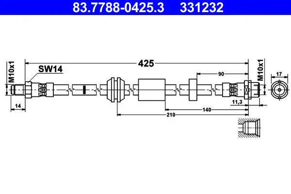 Handler.Part Brake hose ATE 83778804253 1