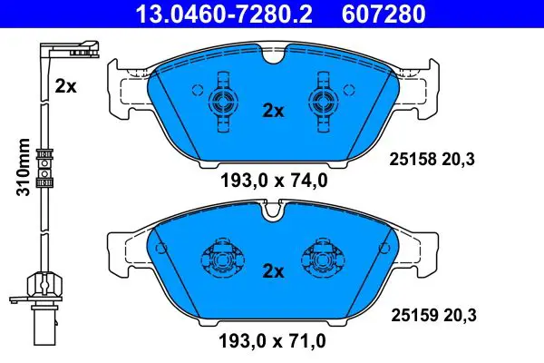 Handler.Part Brake pad set, disc brake ATE 13046072802 1