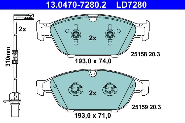 Handler.Part Brake pad set, disc brake ATE 13047072802 1