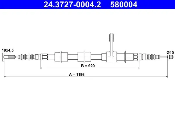 Handler.Part Cable, parking brake ATE 24372700042 1