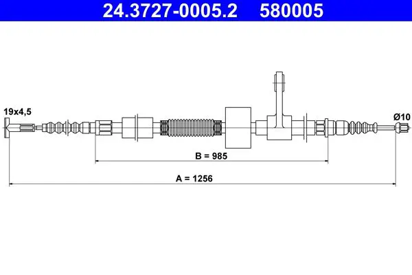 Handler.Part Cable, parking brake ATE 24372700052 1